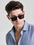 Snitch Men Sleek Rectangle Black Sunglasses with UV Protected Lens SN0073(L) by Myntra
